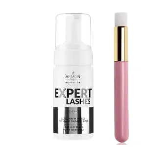 Čistiaca pena EXPERT LASHES 100ml + kefa ružová