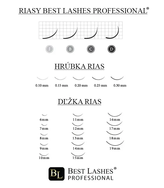 Exkluzívne norkové 3D mihalnice MIX B, 0,20 X 8-15 mm - 12 radov